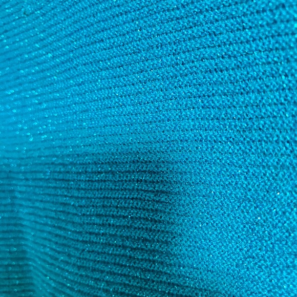 Express ladies xs short sleeve tasseled turquoise sweater top. - Picture 14 of 16